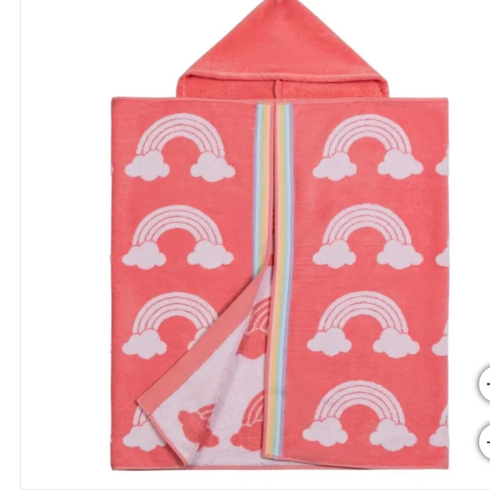 Caro hooded rainbow towel pink super‎ soft